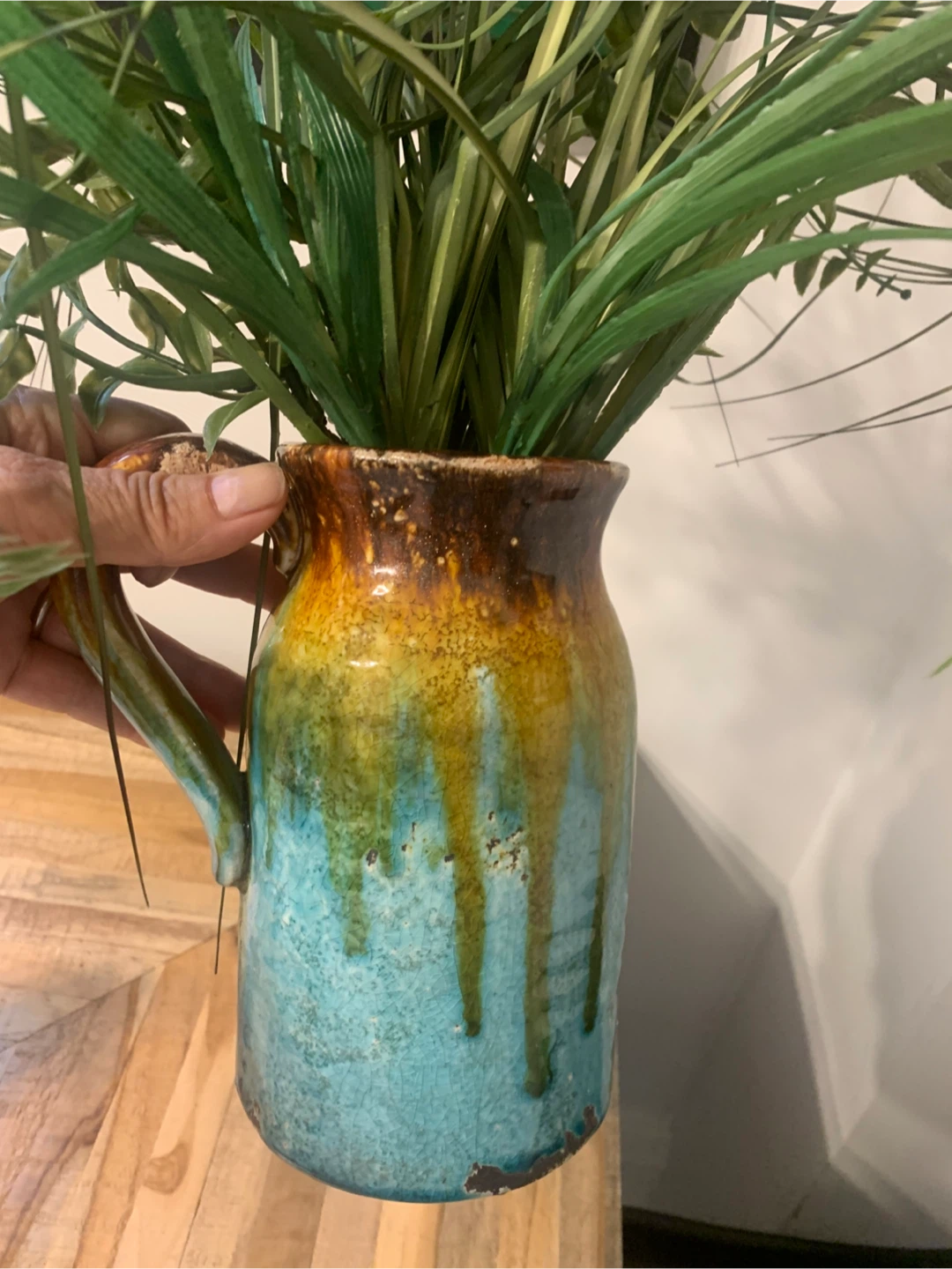 Ceramic Pitcher Vase with Greenery - photo 2