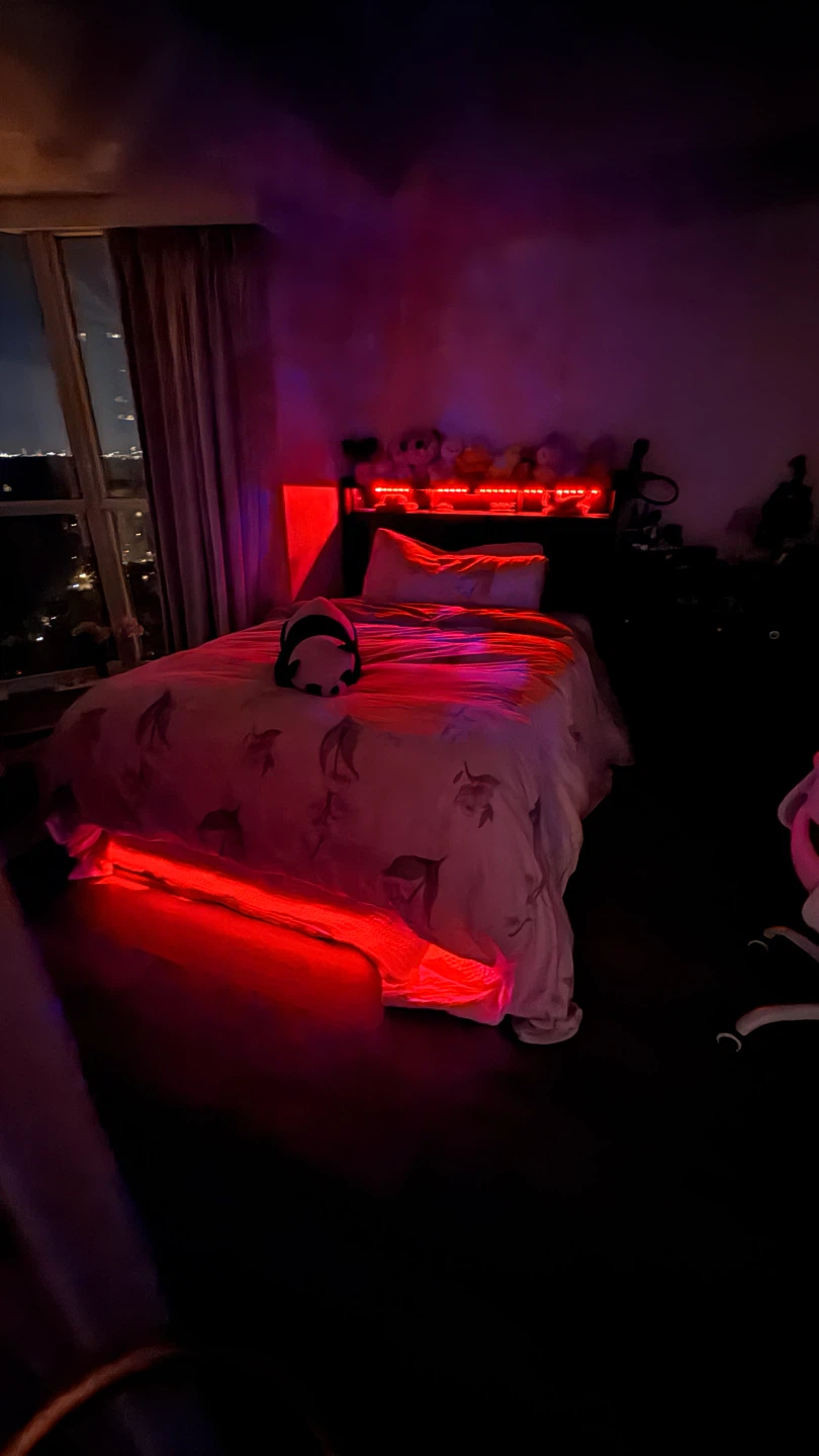 Queen Bed with Storage,Mattress and colorful lights - photo 4