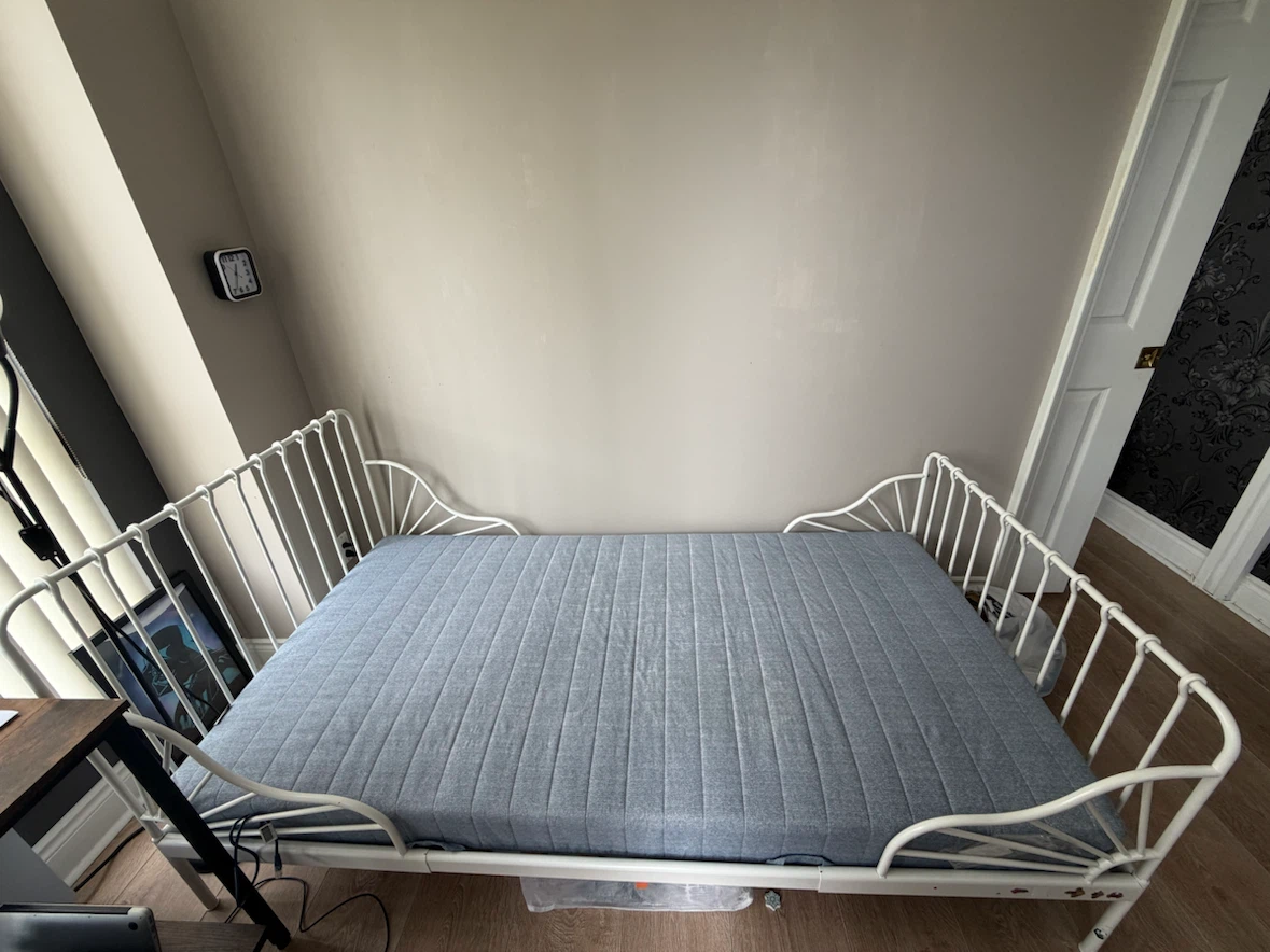 IKEA Minnen Metal Twin Bed Frame with Mattress - photo 2
