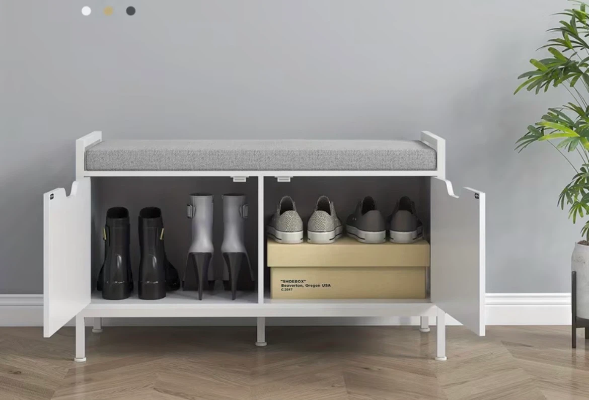 White shoe bench