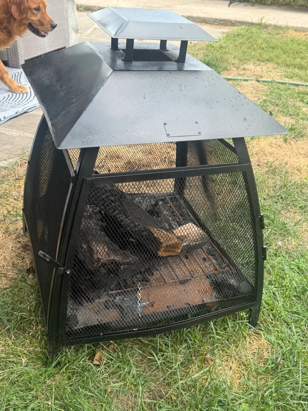Black Metal Outdoor Fire Pit - photo 2
