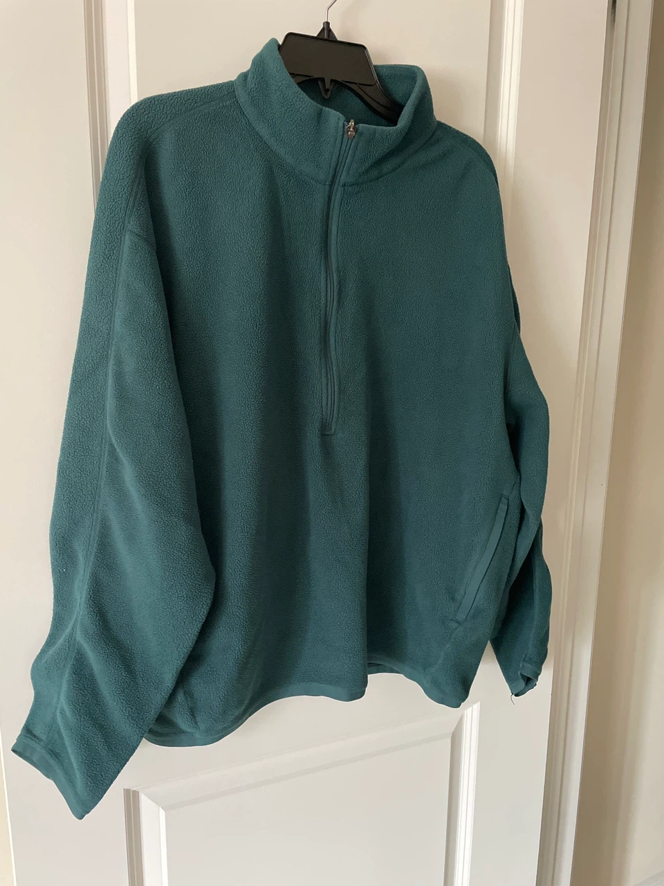 Lululemon Men size L Teal Fleece Quarter Zip Pullover