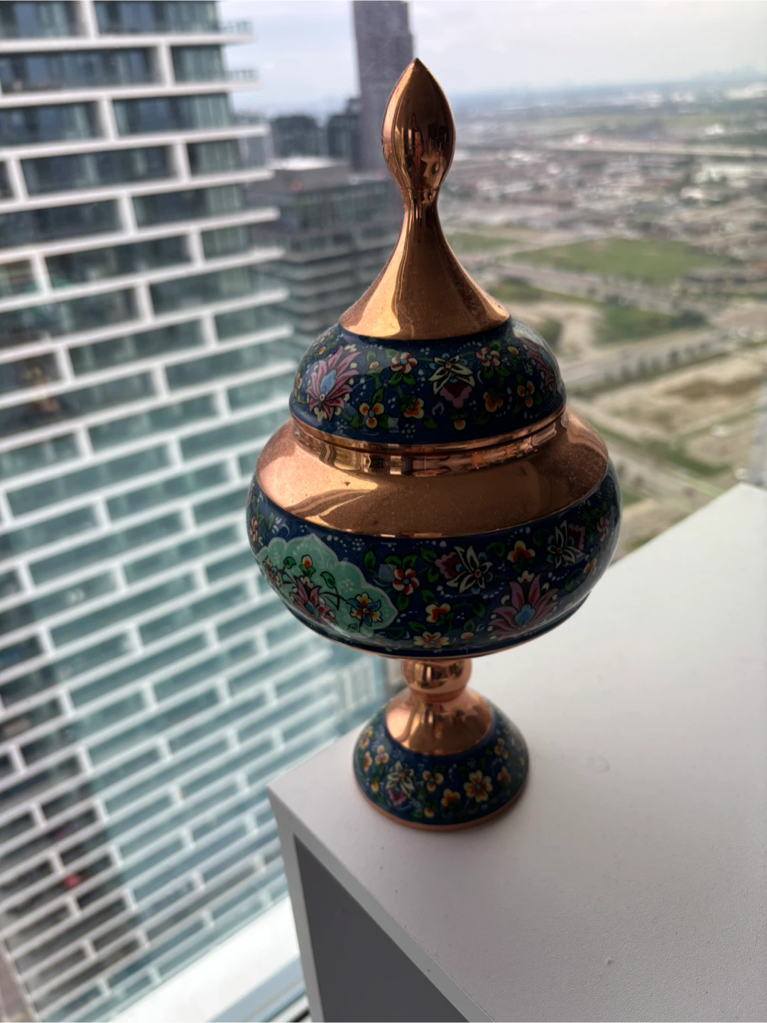 Decorative Copper Candy Dish with Lid
