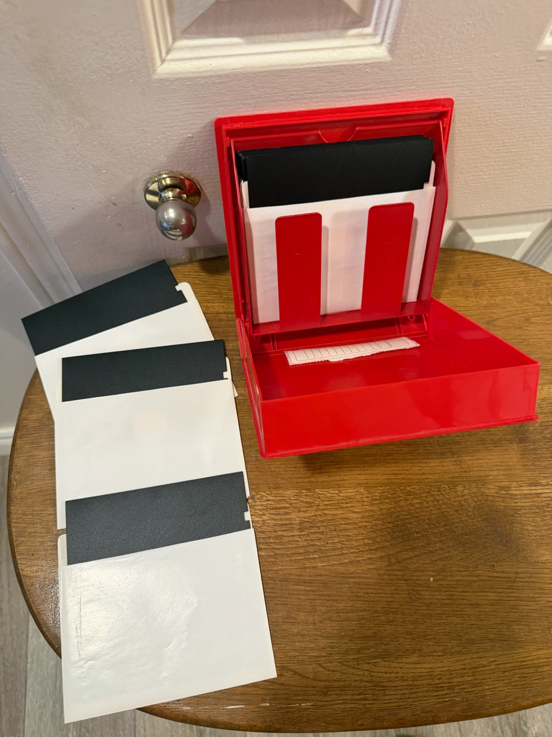 Red Floppy Disk Holder with Sleeves