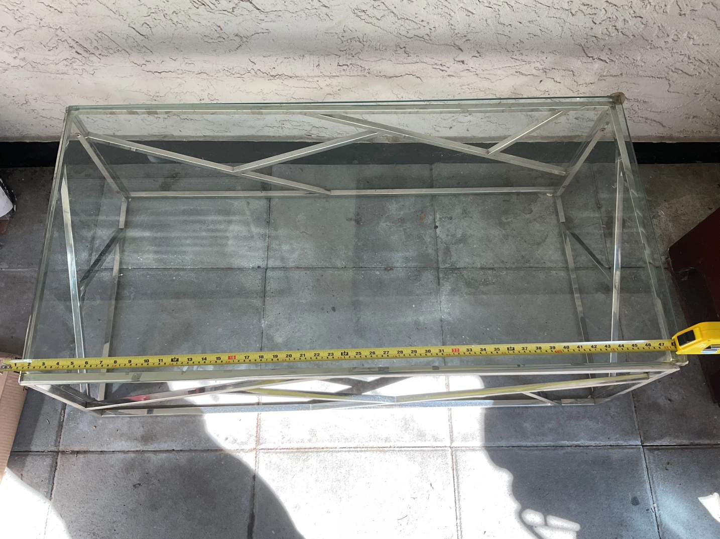 Glass and Metal Coffee Table