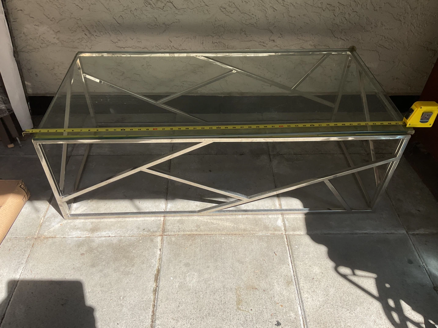 Glass and Metal Coffee Table - photo 2