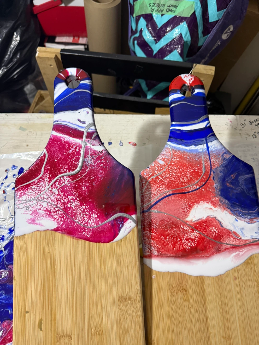 Handmade Resin Coated Wooden Serving Boards