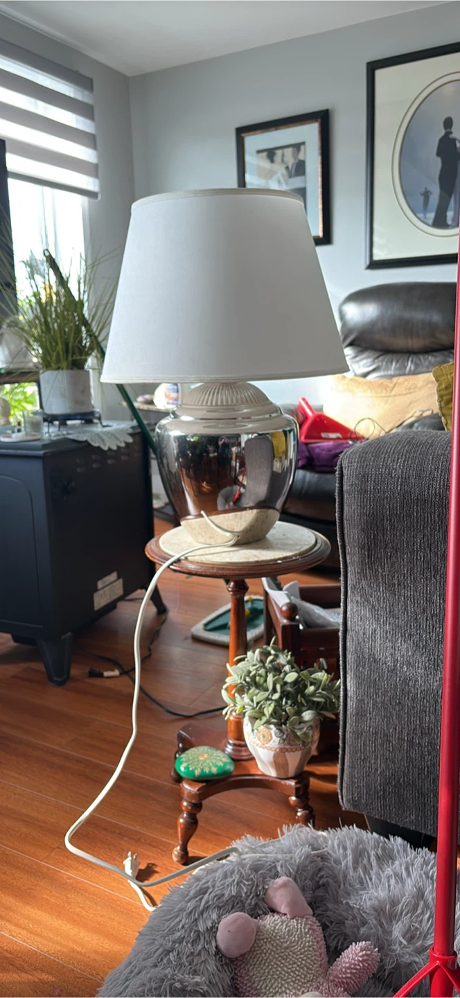 Table Lamp with White Shade