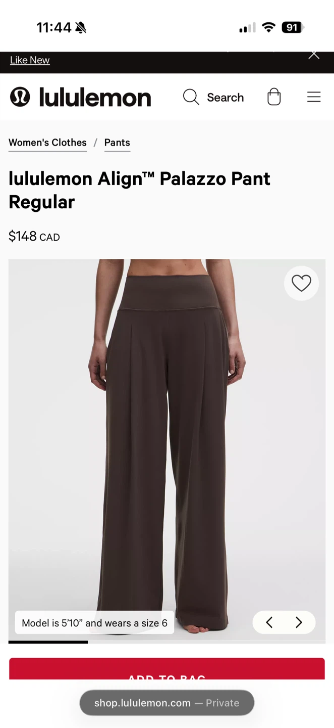 [NWT] Lululemon Align Palazzo Pant Reg Size 6