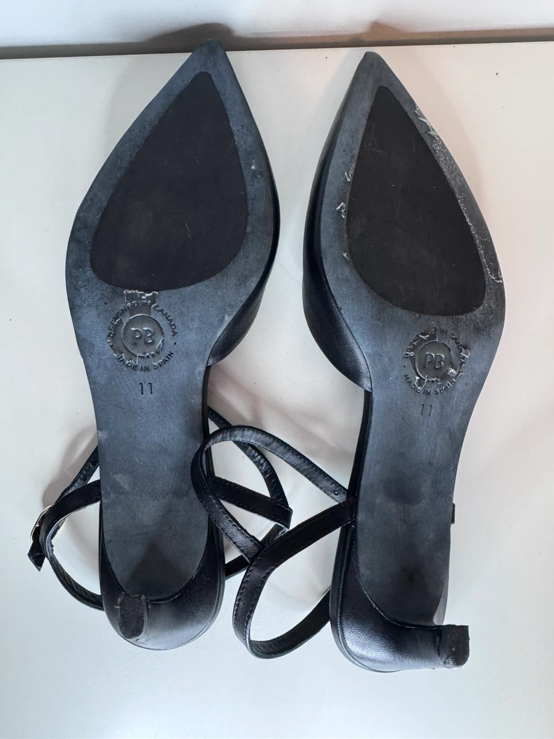 The Claire Kitten Heel Poppy Barley Black Leather Slingback - photo 5