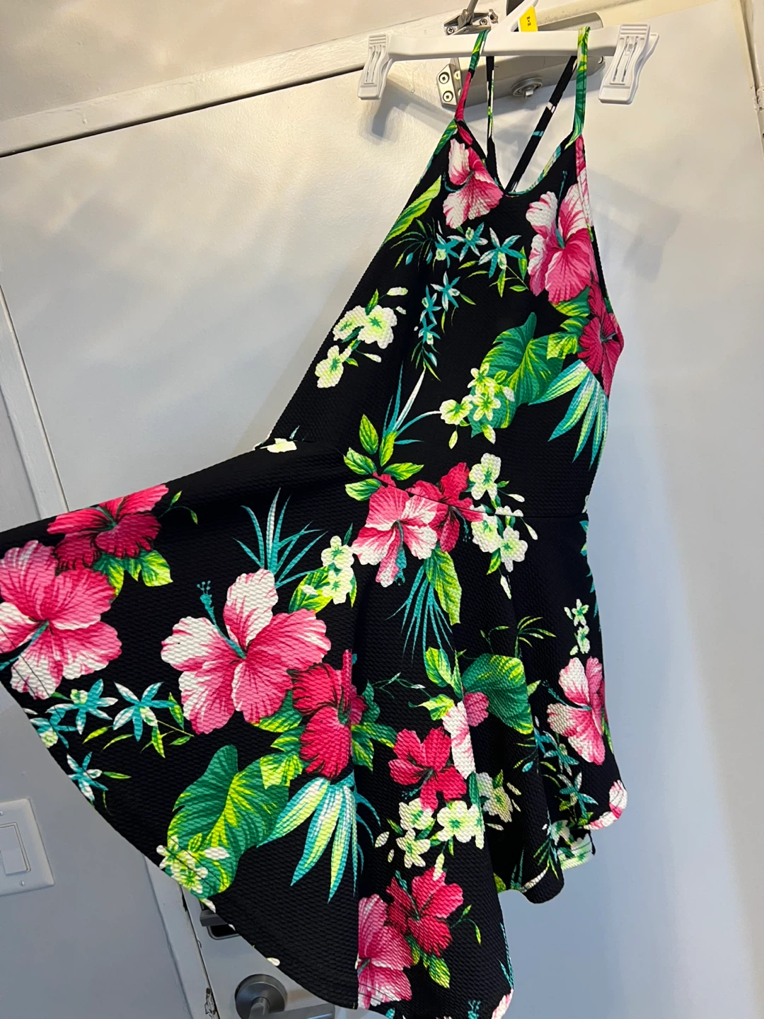 Revamped Black Floral Print Mini Dress