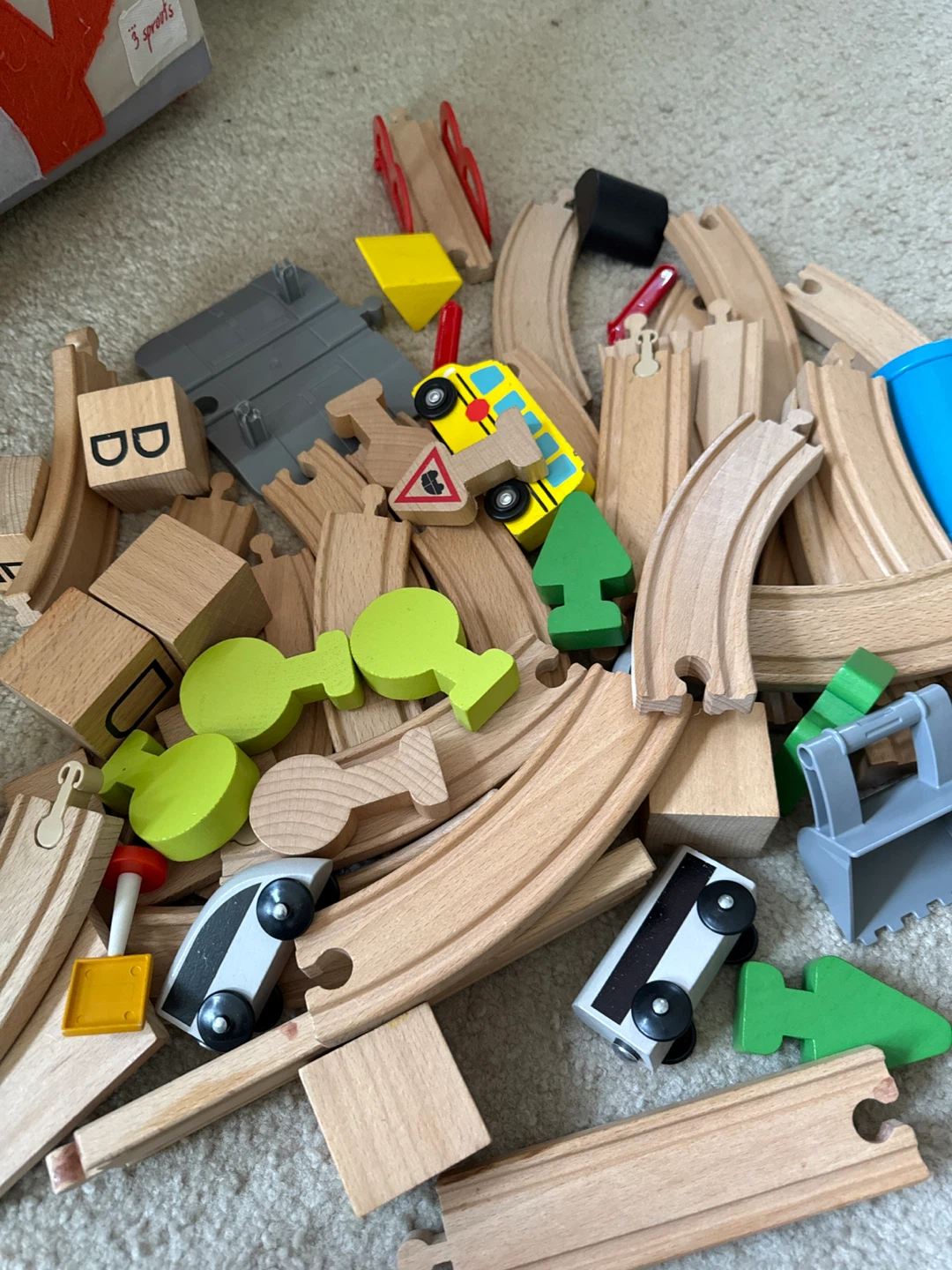Wooden Train Track Set with Accessories