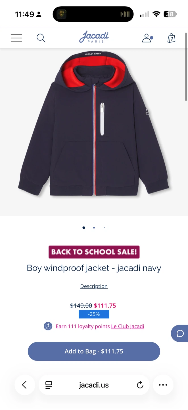 Jacadi Paris Boy Windproof Jacket - Navy