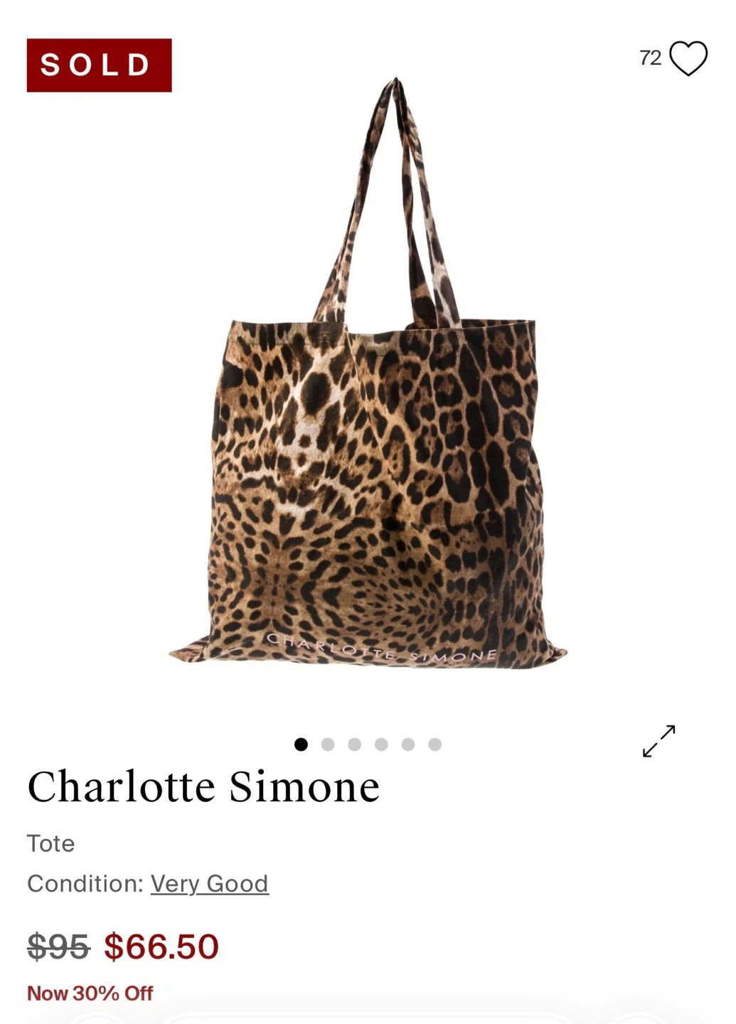Charlotte Simone Leopard Print Tote Bag