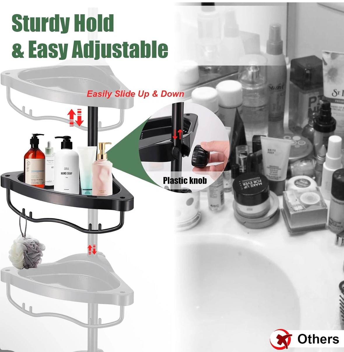 Adjustable Shower Caddy Shelf Organizer - photo 5