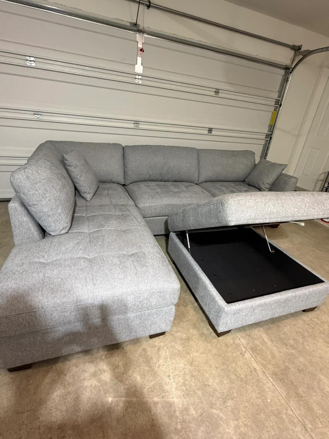 Grey Sectional Sofa with Storage Ottoman ( Delivery Available ) - photo 4