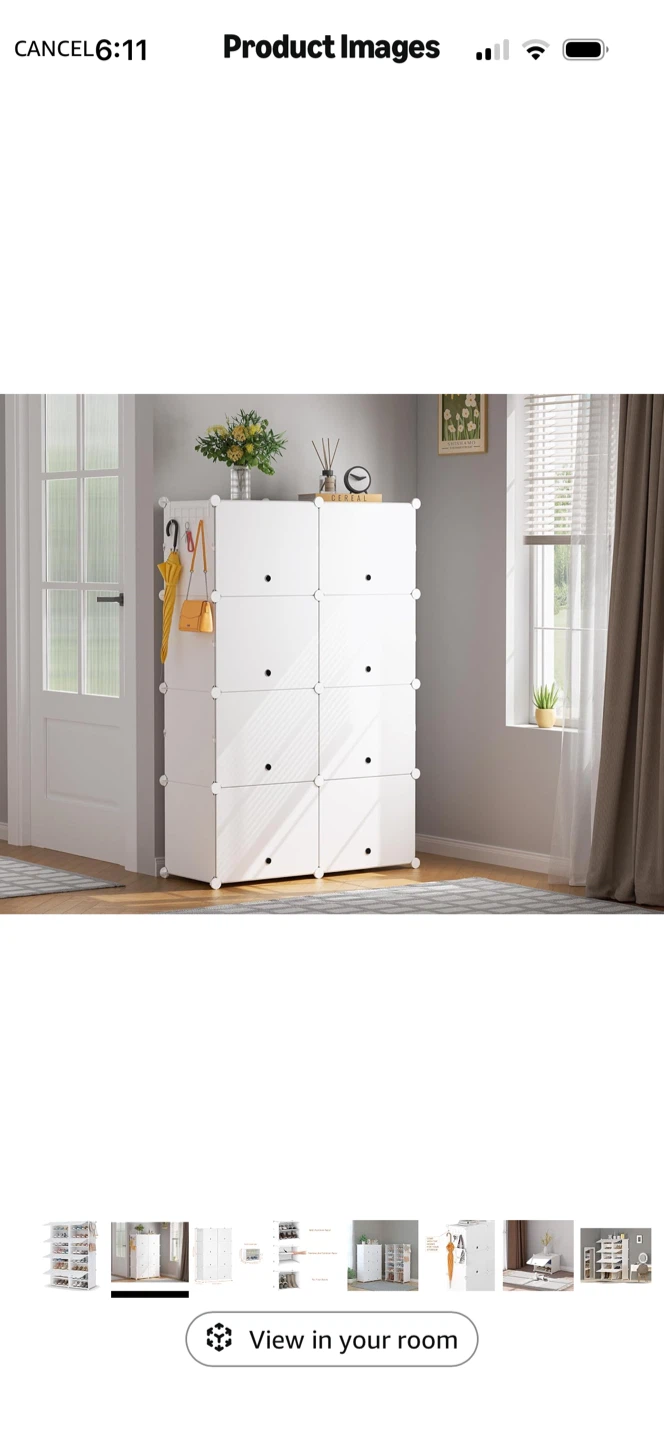 White Modular Shoe Rack Storage Organizer - photo 2
