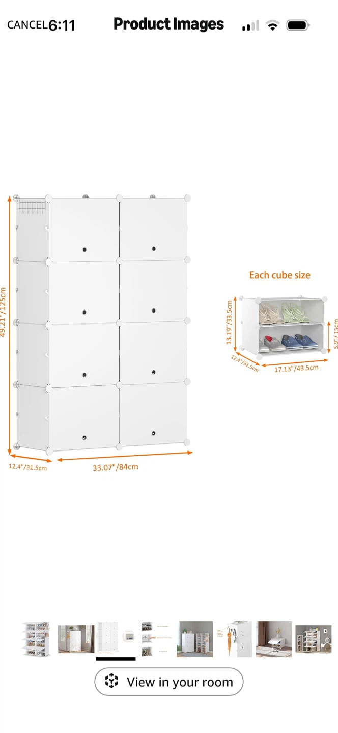 White Modular Shoe Rack Storage Organizer - photo 3