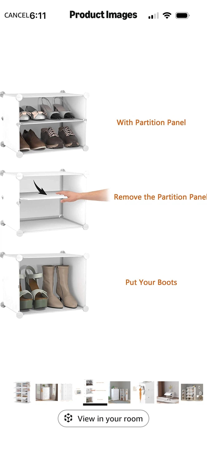 White Modular Shoe Rack Storage Organizer - photo 4