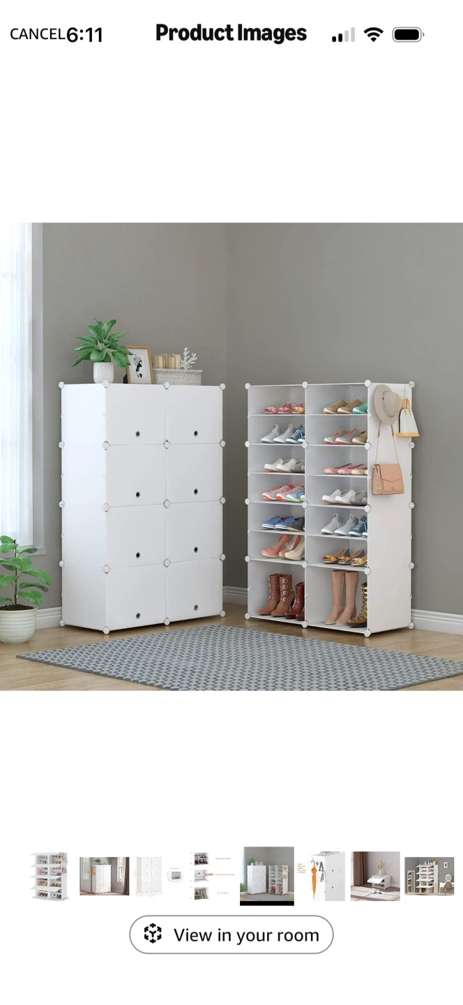White Modular Shoe Rack Storage Organizer - photo 5