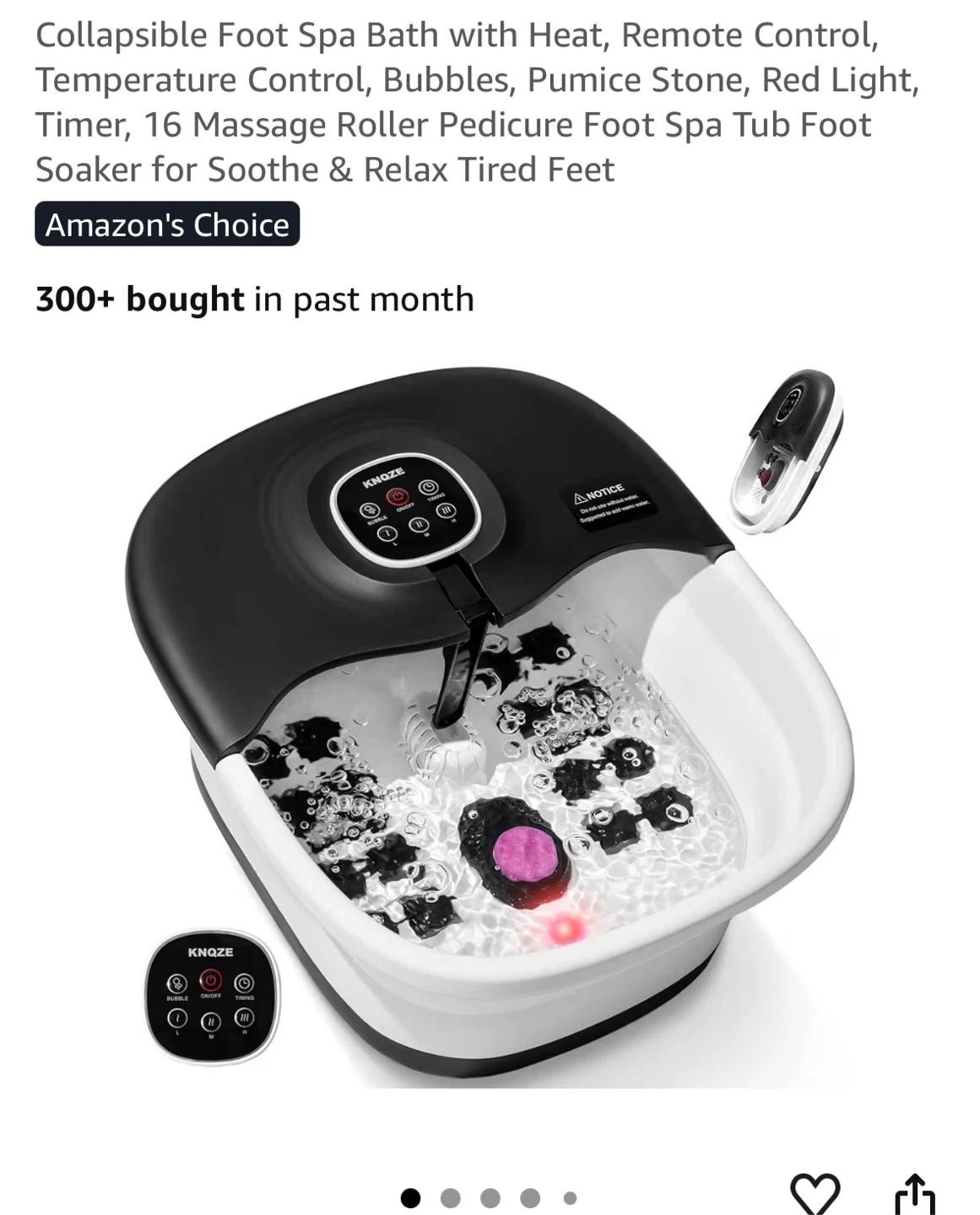 Knoze Collapsible Foot Spa Bath with Heat and Remote Control