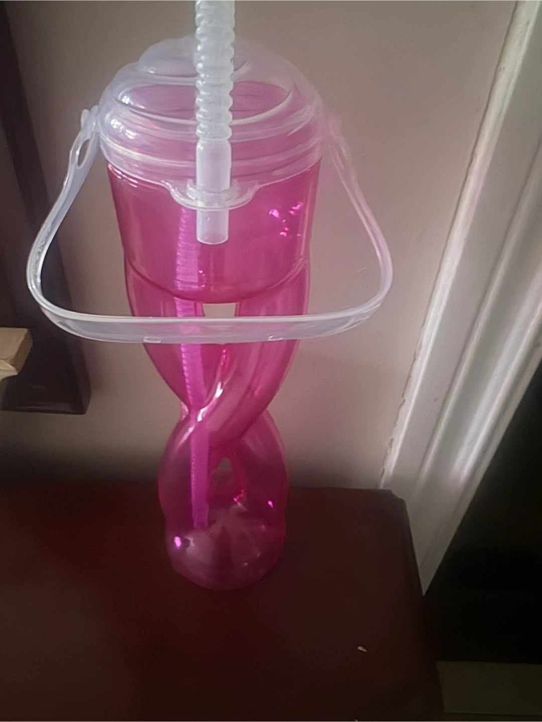 Pink Twist Tumbler with Straw