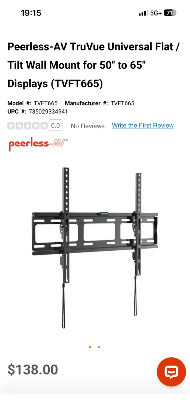 Peerless-AV TVFT665 TruVue Flat/Tilt TV Wall Mount (50”–65”) - photo 3