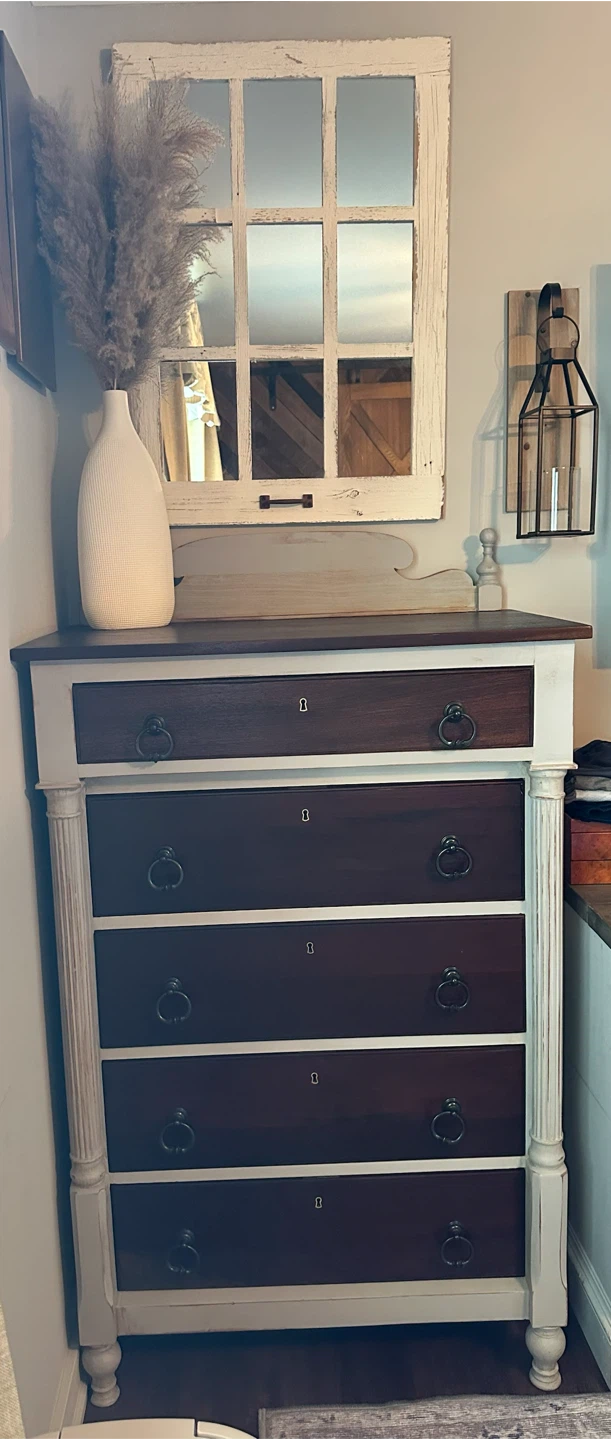 Refinished Farmhouse 5-Drawer Tall Dresser - photo 2