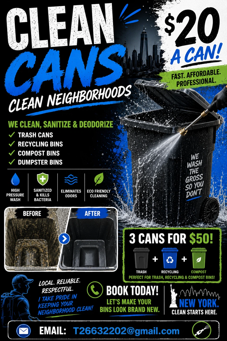 $20 per bin - Trash Can Cleaning