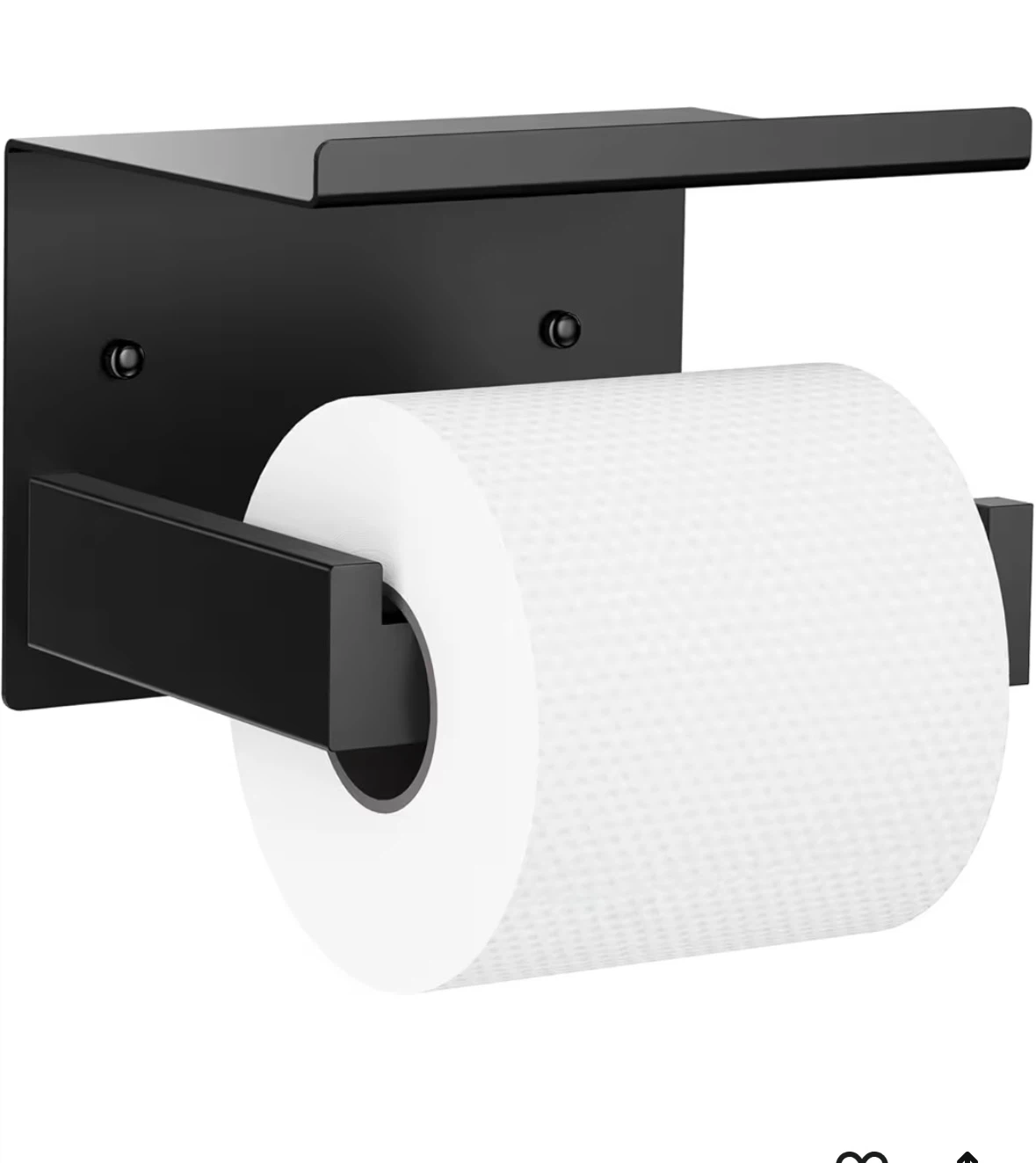 Black Multifunctional Toilet Paper Holder with Shelf - photo 2