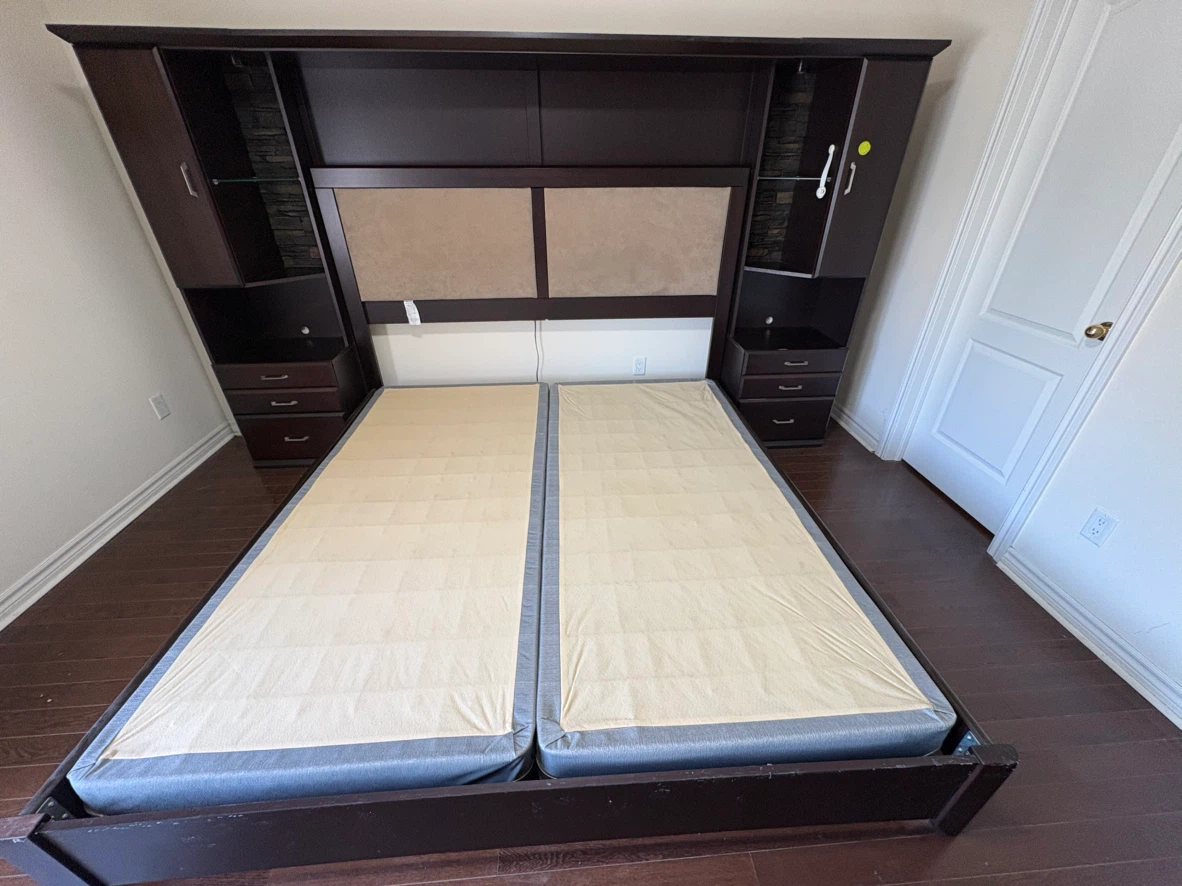 King Size Bed Frame with Five-Drawer Dresser
