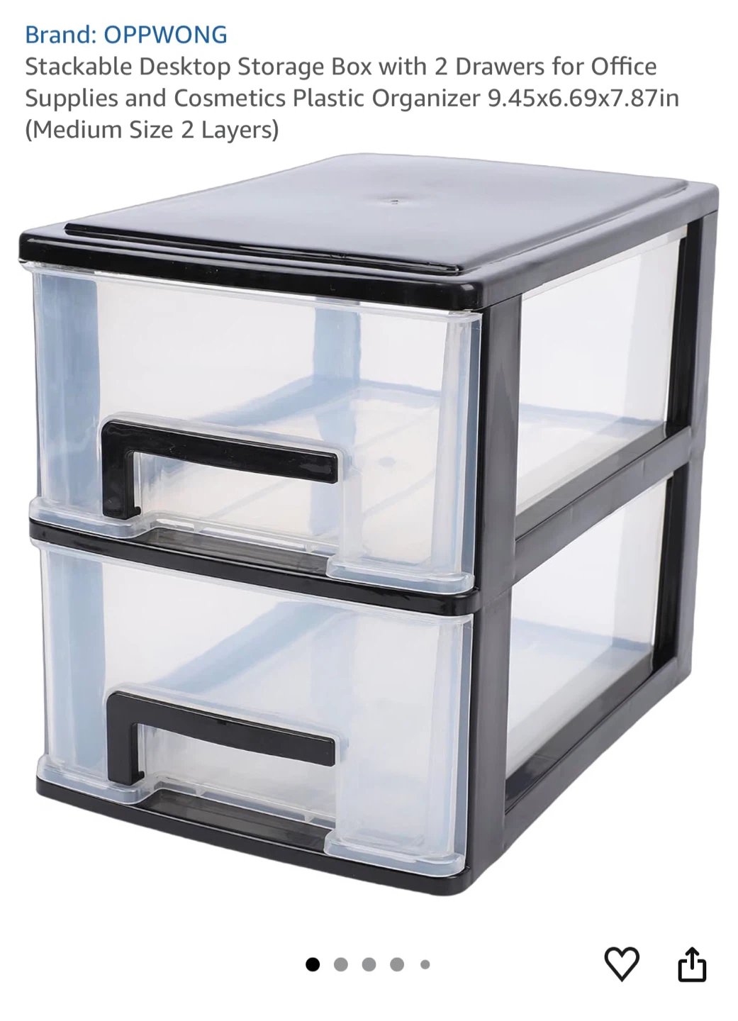 OPPWONG Stackable 2-Drawer Desktop Organizer