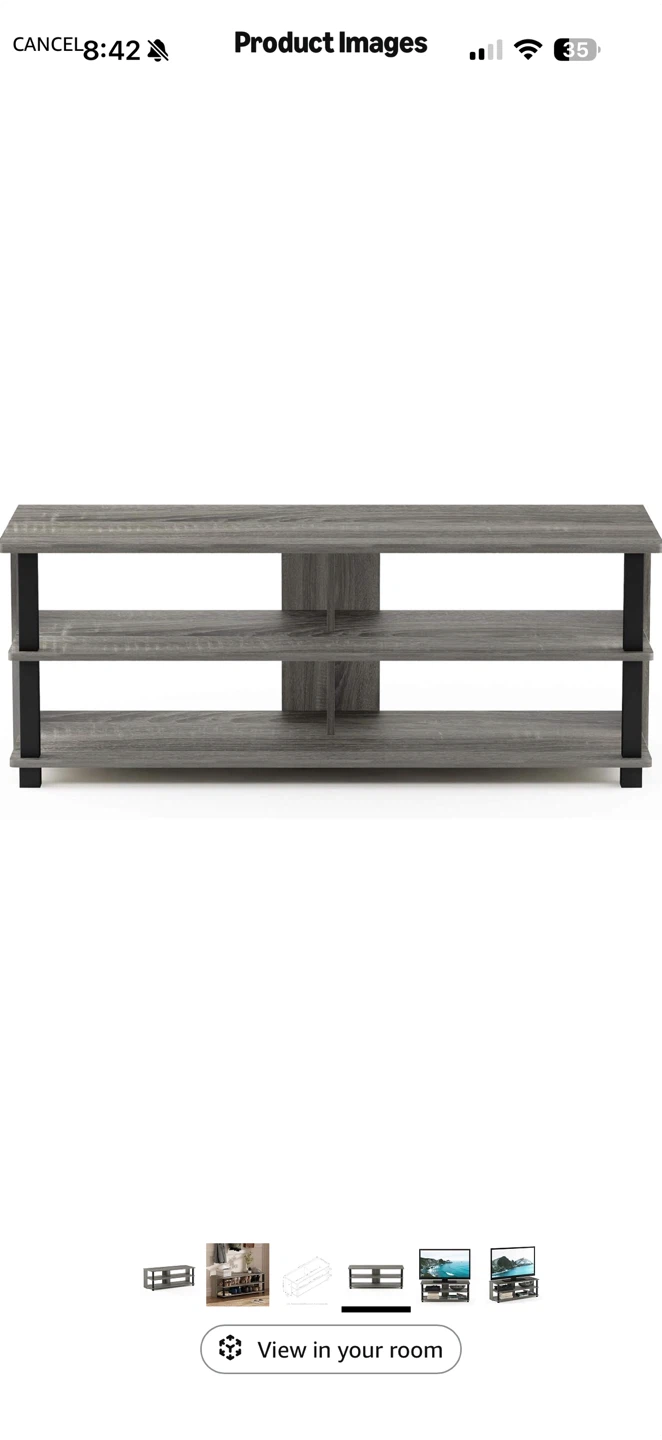 Grey 3-Shelf Entertainment Unit/ TV table