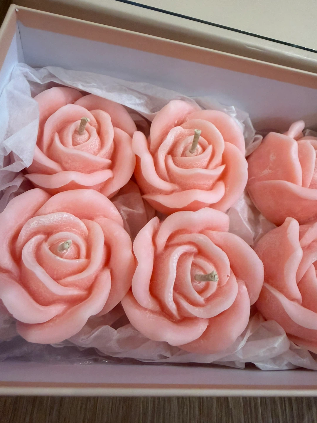 Set of 6 Pink Rose Scented Candles - photo 2