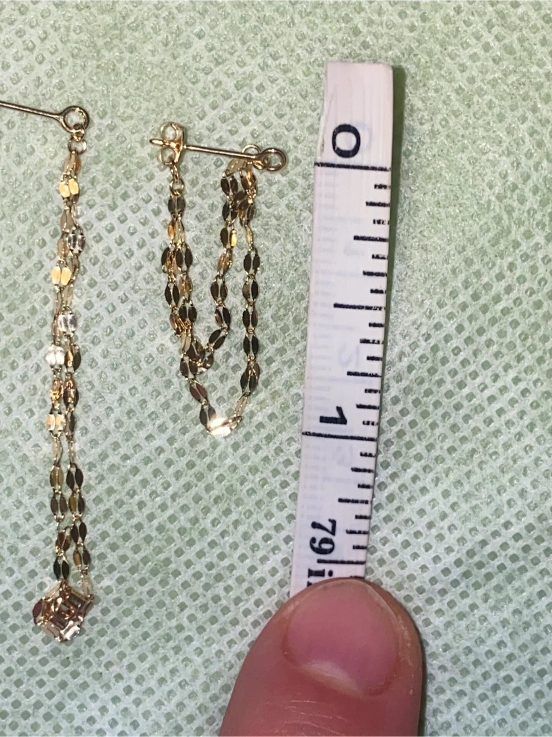 14k Gold Dangle Chain Earrings - photo 4