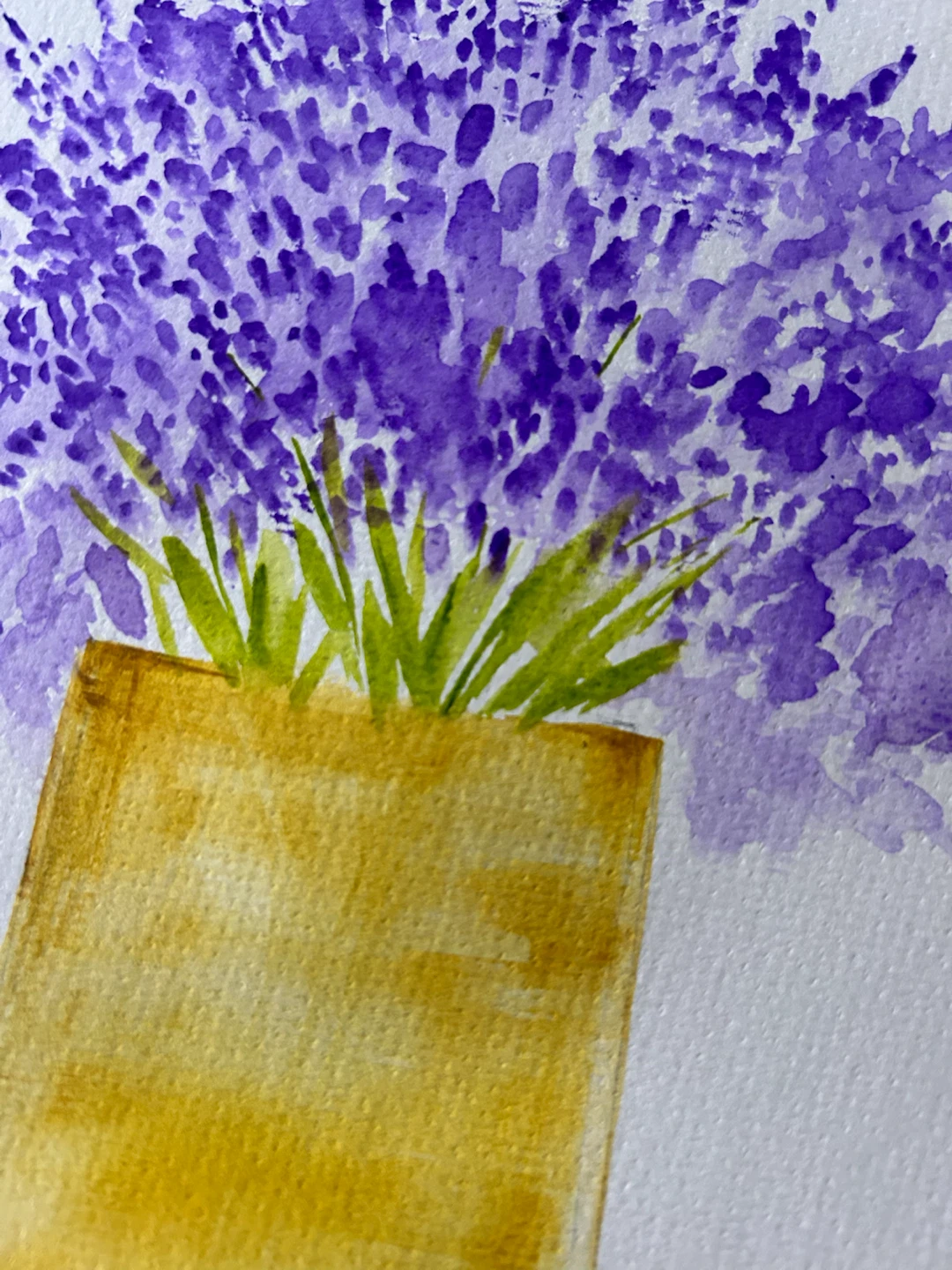 Watercolor Lavender Painting 6x9 inches - photo 4