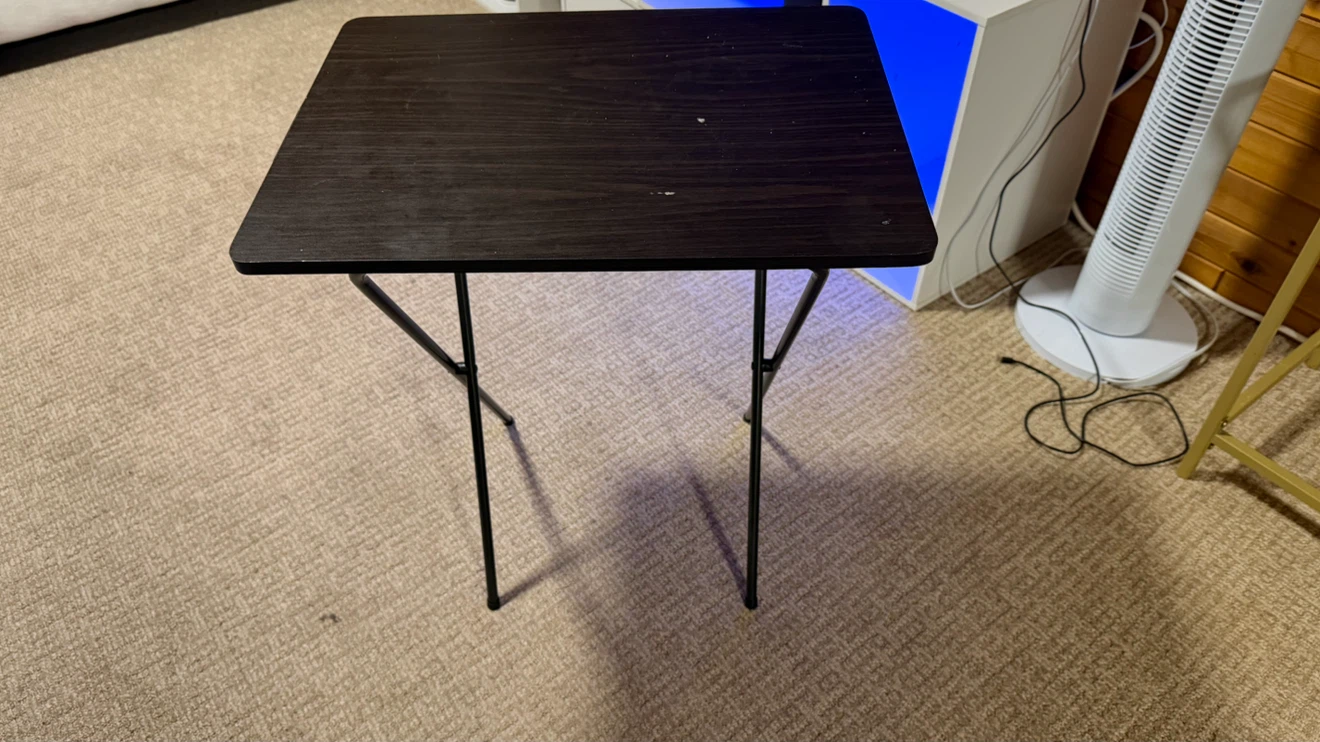 Dark Wood Folding Tray Table