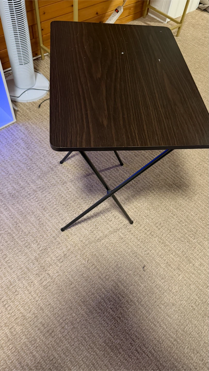 Dark Wood Folding Tray Table - photo 2