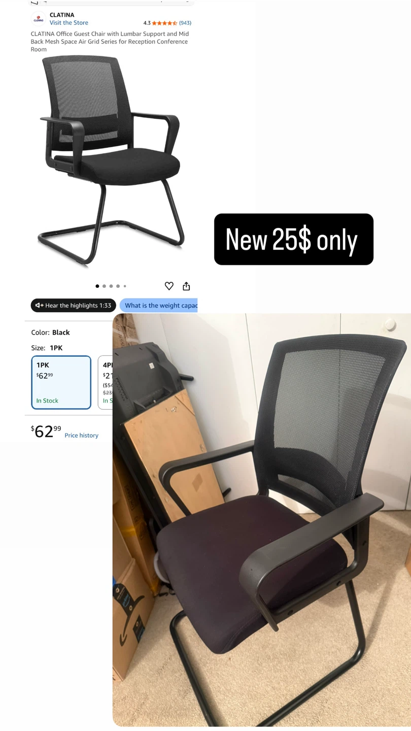 Office Guest Chair - Black - photo 2