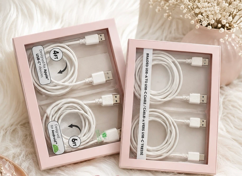 2x USB-A to USB-C Braided Cables (4ft & 6ft)
