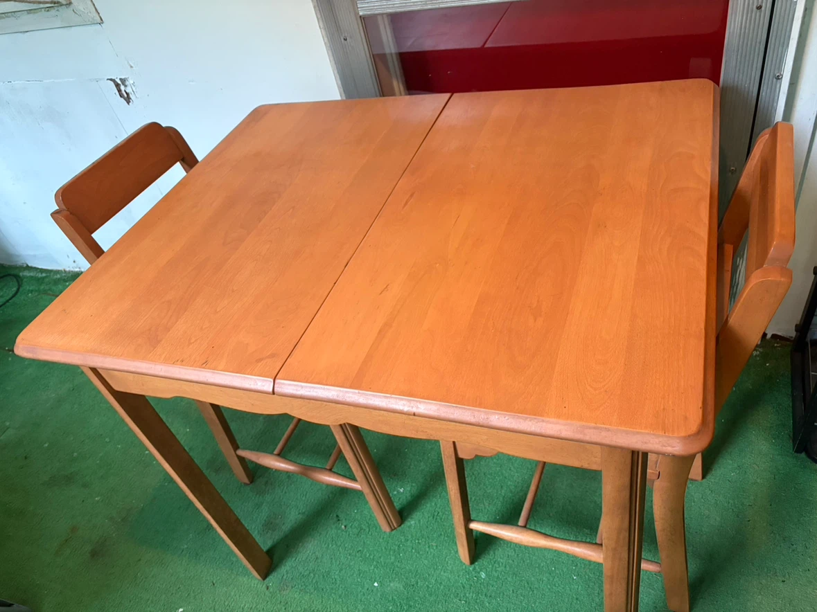 Wooden Dining Table with Drop Leaf Extension