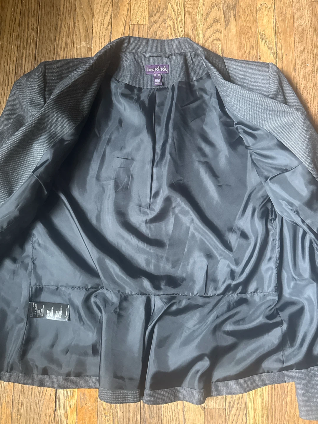Long Tall Sally Grey Pinstripe Blazer - Size 12 - photo 3