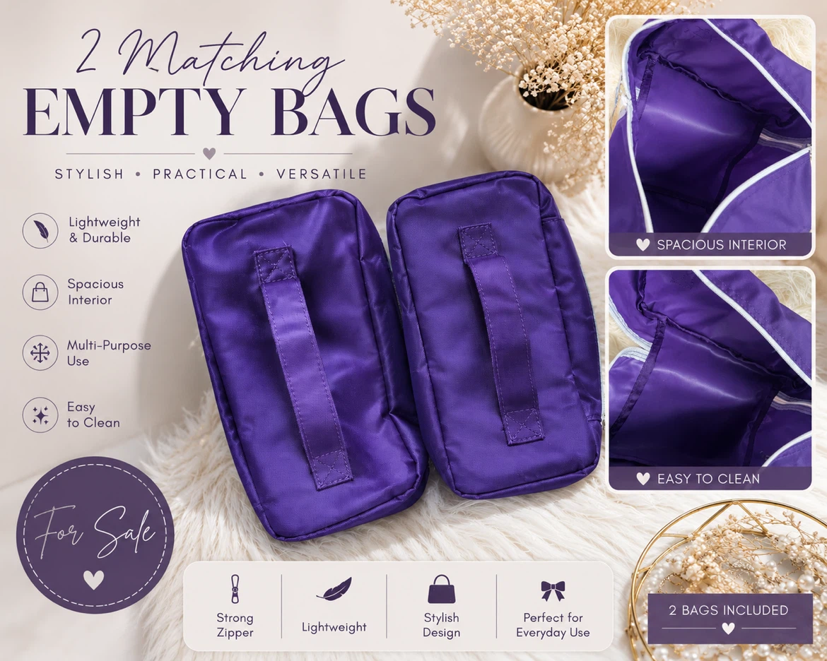 2 Purple Empty Bags