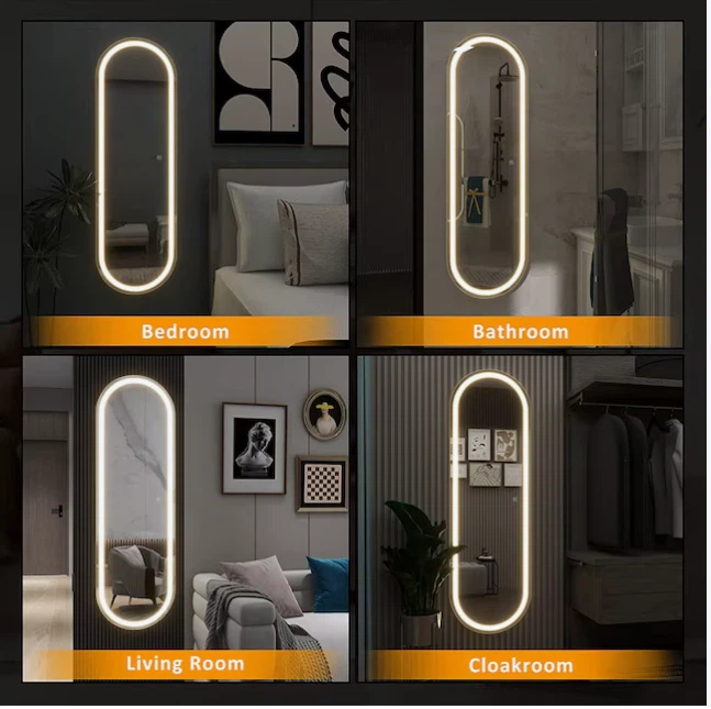 LED Oval Vanity Mirror with Light - 63" x 20" - photo 3