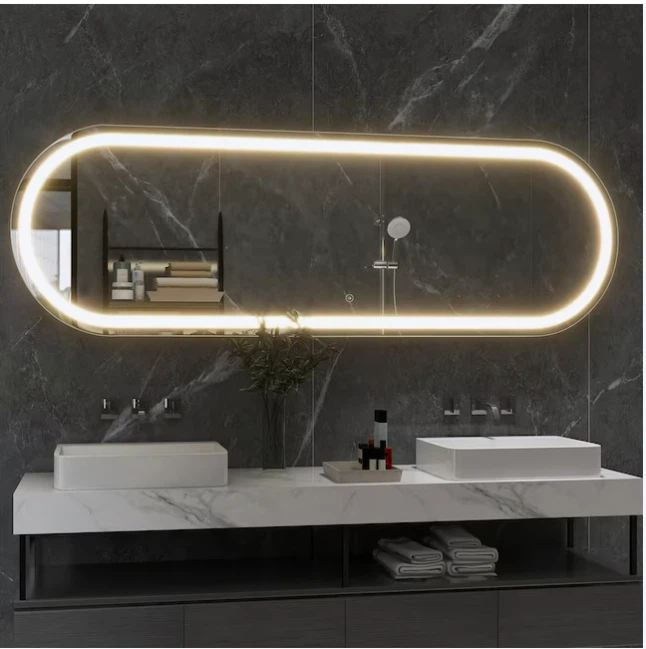 LED Oval Vanity Mirror with Light - 63" x 20" - photo 5