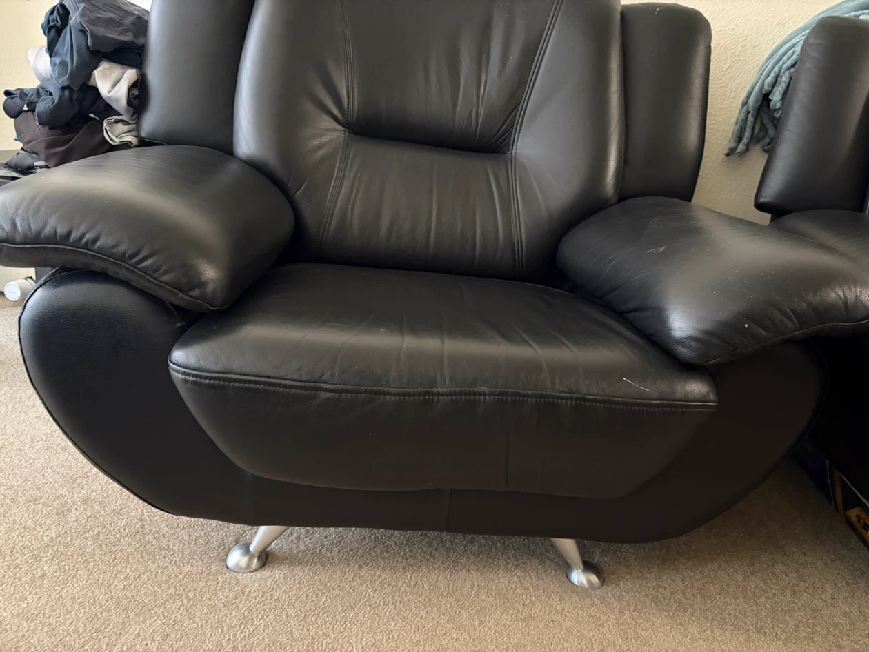 Black Leather Chair - photo 2