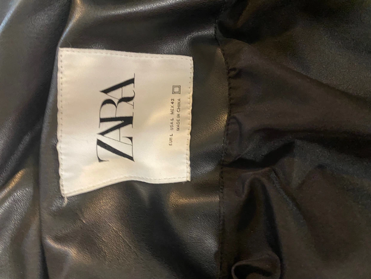 Zara Black Faux Leather Puffer Jacket - photo 3