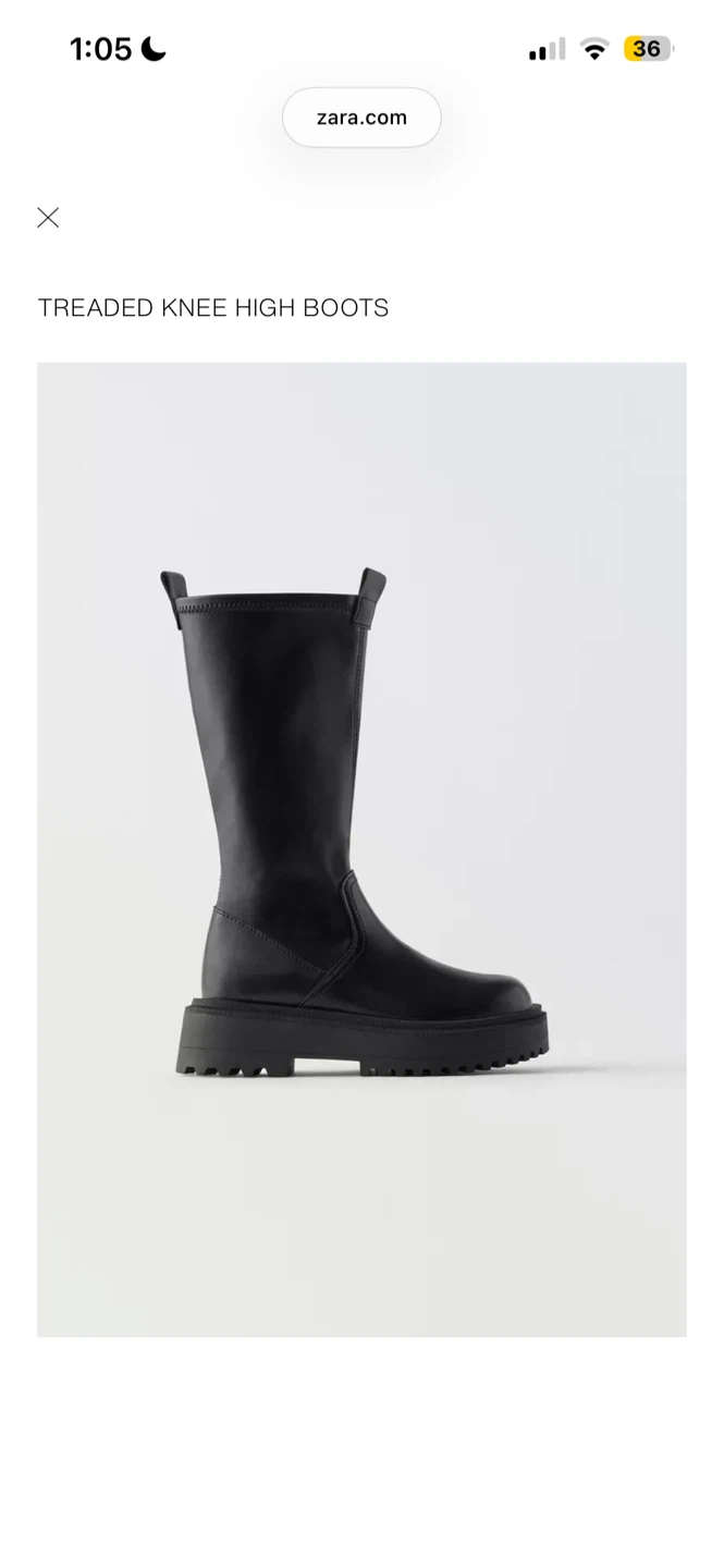 Zara Black Treaded boots