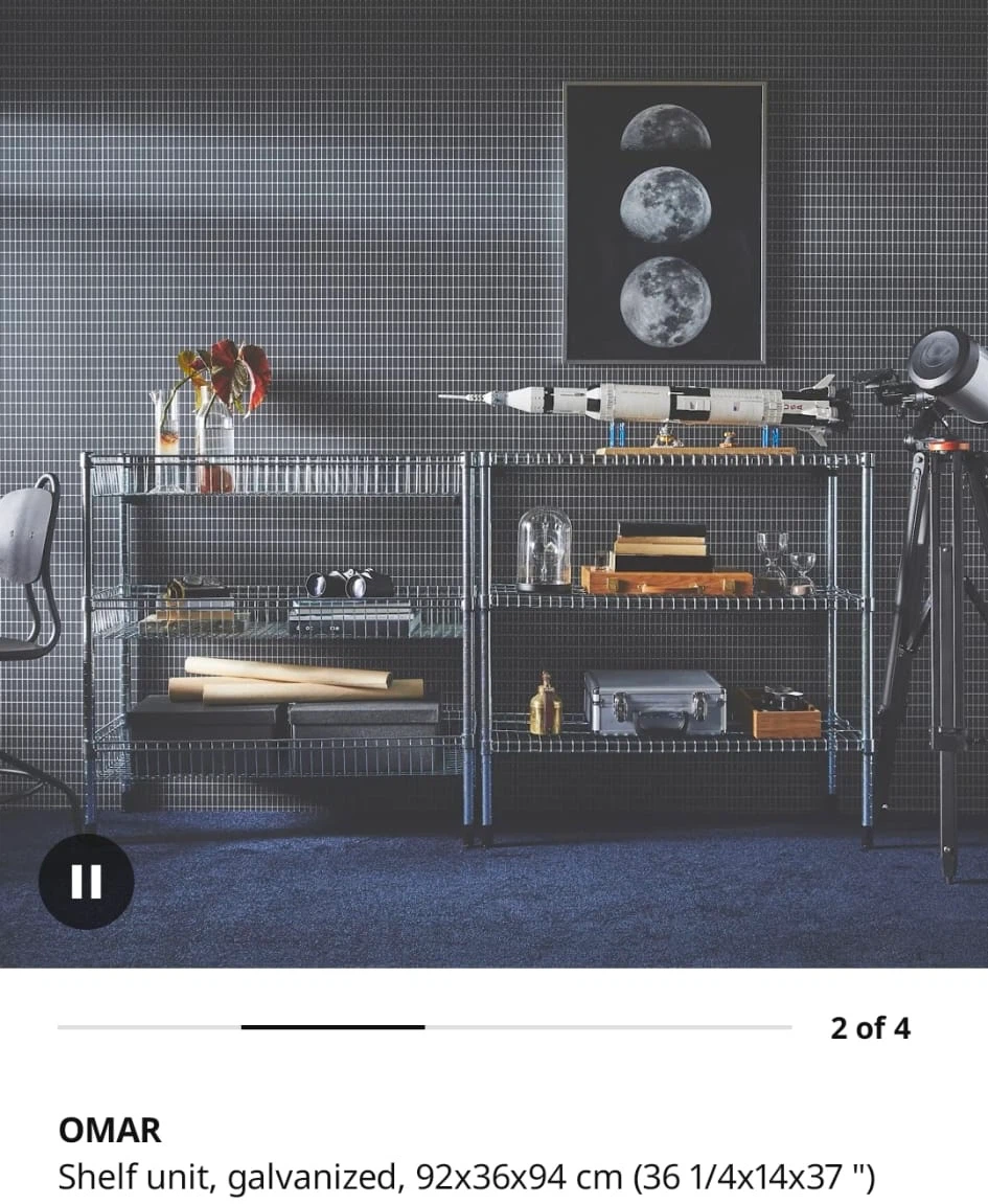 IKEA OMAR Shelf Unit - Galvanized