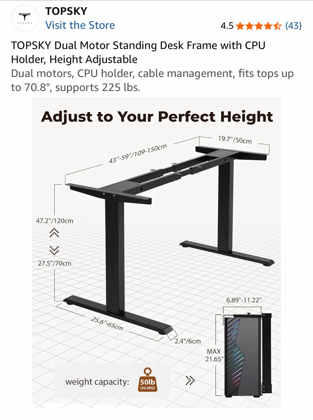 Standing Desk Frame + other home office equipment - photo 5